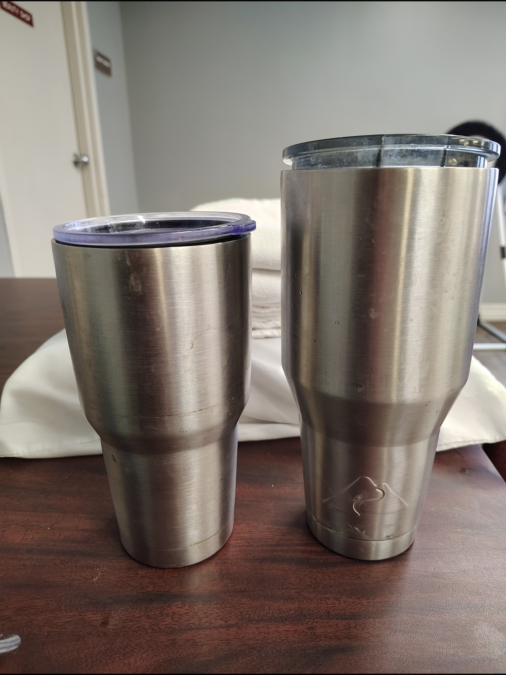 Stainless Steel Insulated Tumblers with Lids - Silver